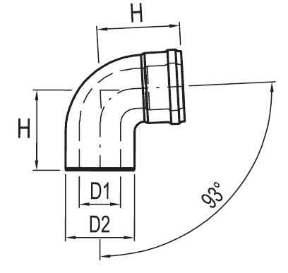 Alu-alu turbós könyök 90°